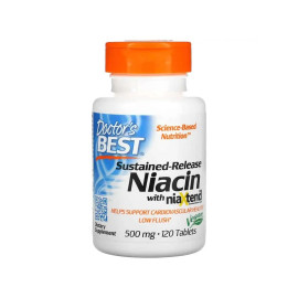 Doctors Best niacín s časovým uvoľňovaním s niaXtend (niacín, bunkové health) 120 tabliet