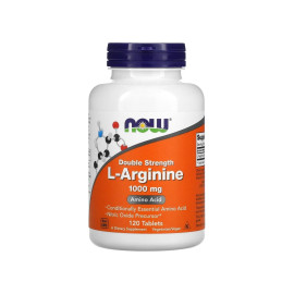 NOW FOODS L-arginín s dvojitou silou 1000 mg (L-arginín) 120 vegetariánskych tabliet