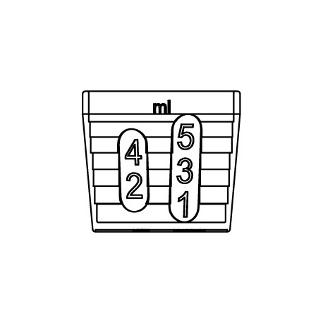 Pohár 5 ml s mierkou 1-2-3-4-5 ml a 1.25-2.5 ml